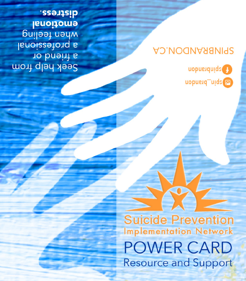 Suicide Prevention Implementation Network Power Card front